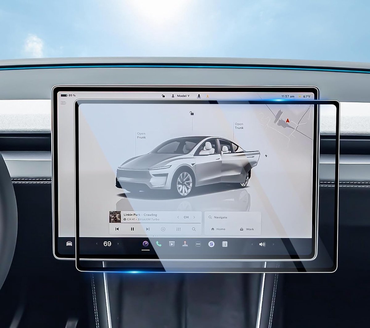 Compatibele Screen Protector voor Tesla Model Y Performance 2025 - 16 Inch Navigatiescherm, Krasbestendig Tempered Glass Bescherming, Accessoires voor Auto GPS