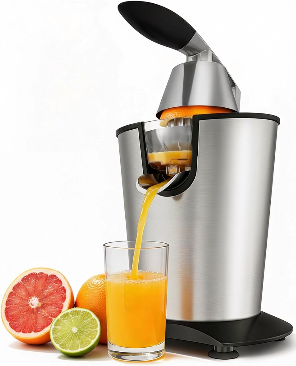 SNJY® Sinaasappelpers - Citruspers - Fruitpers - 200 W - 400ML - Zilver