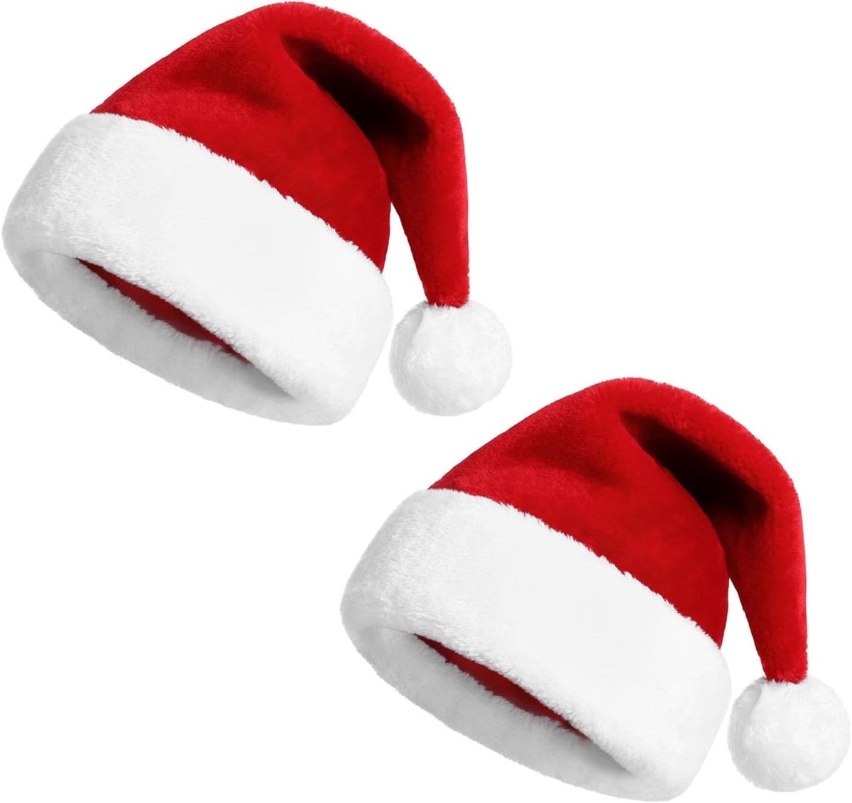 2-Pack Kerstmutsen voor Volwassenen en Kinderen - Luxe Santa Hats voor Feestelijke Kerstpartijen, Perfecte Accessoire voor de Kerstperiode