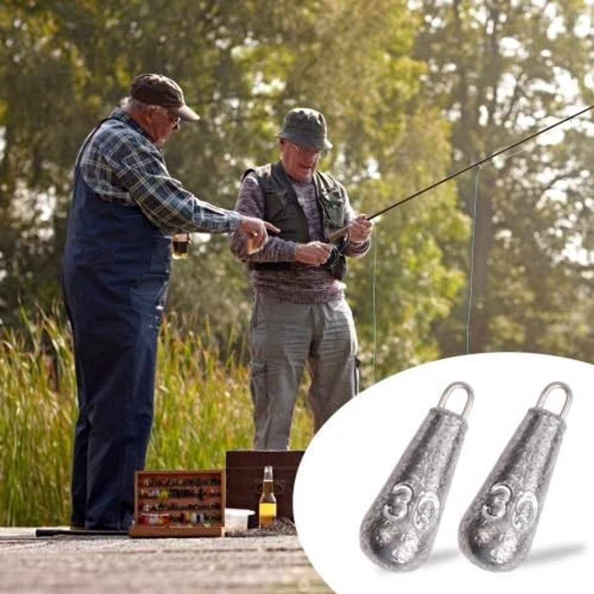 Complete Set van 20 Stuks Vissen Accessoires met Gewichten voor Vissers - 10g, 15g, 20g, 30g en Meer