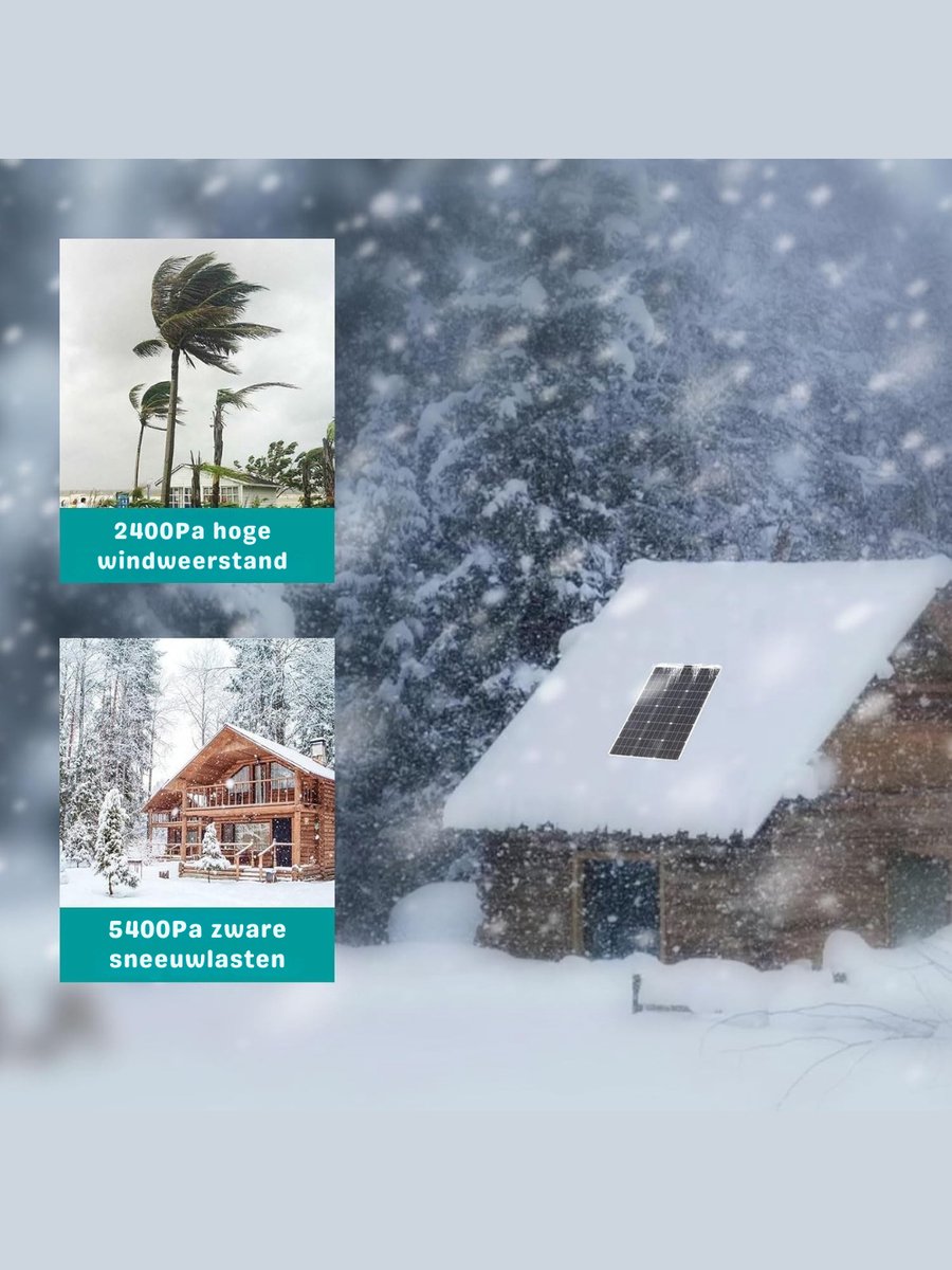 Allvia® Zonnepanelen Compleet Pakket - Zonnepanelen - Zonnepanelen met Stekker - 100W Flexibel - 10A 12V/24V Zonnelaadregelaar - Zwart - 97cm x 53cm x 1cm