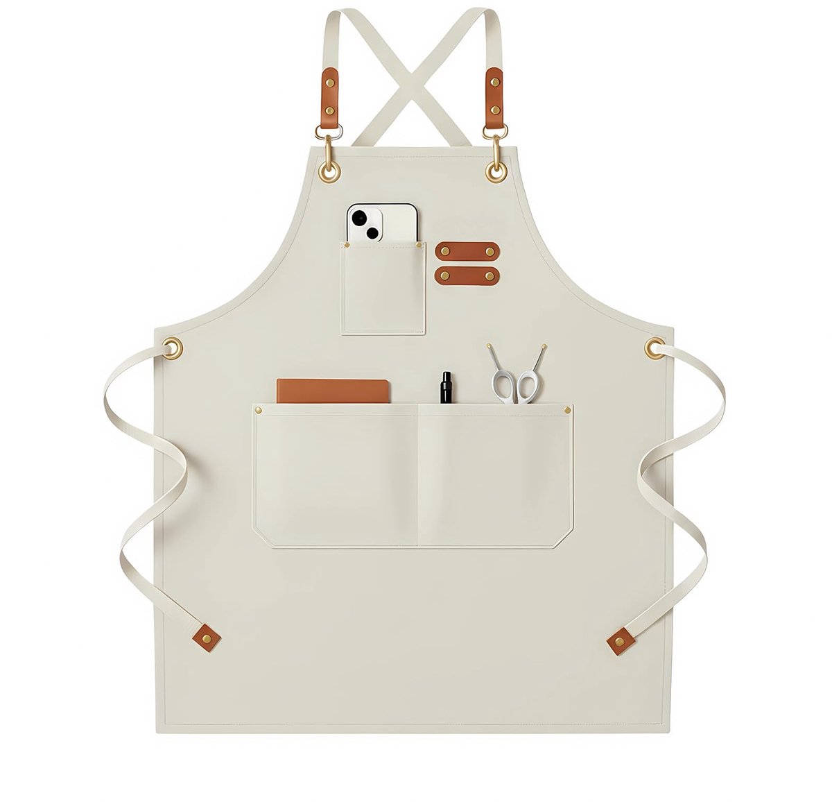Kookschort voor dames en heren - robuust canvas - verstelbaar met grote zak - ideaal voor barbecuen - ShopVlot