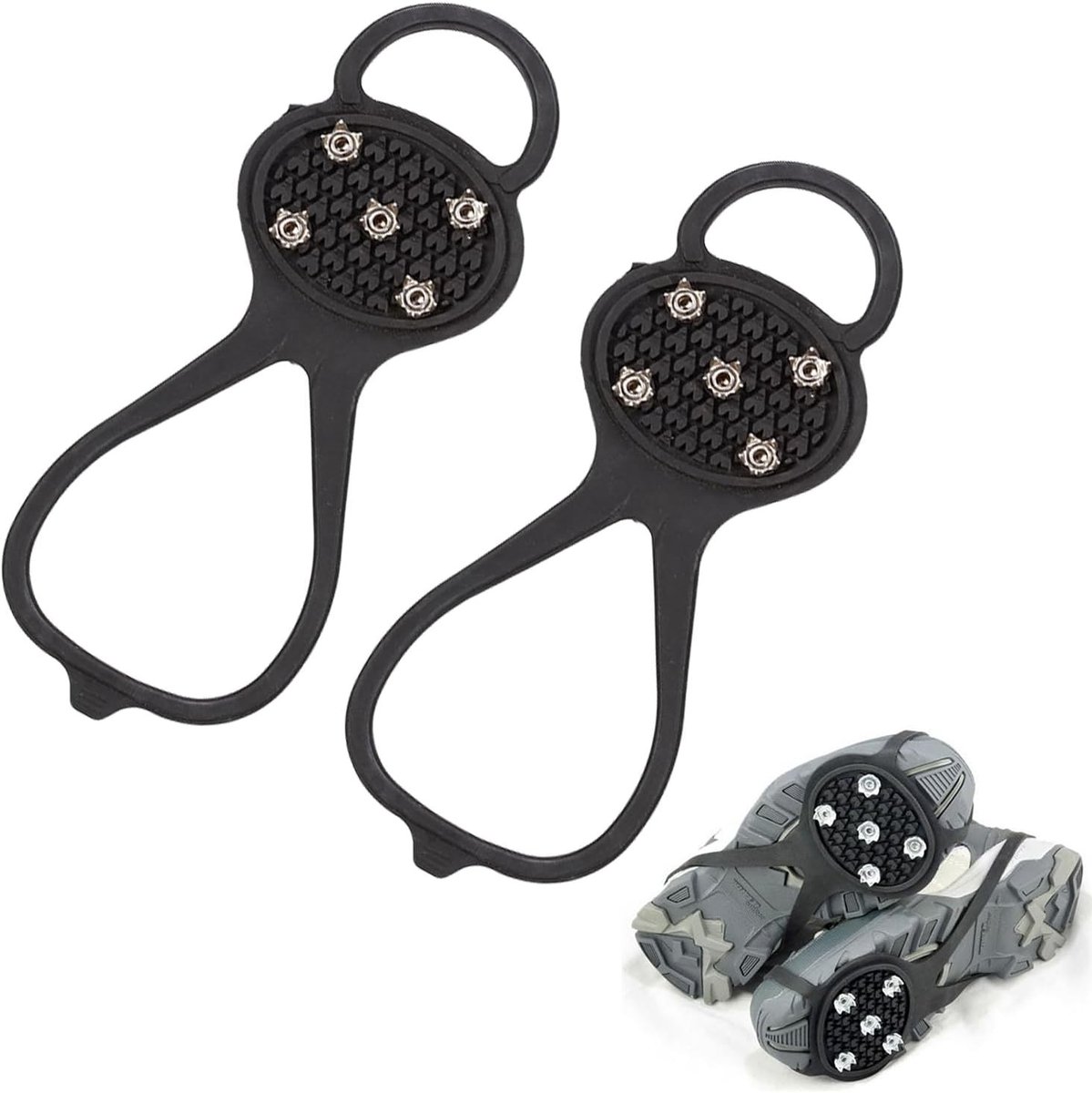 Kruip niet uit de voeten met deze antislip crampons voor sneeuw en ijs, ideaal voor wandelen en ijsvissen met roestvrijstalen tanden.