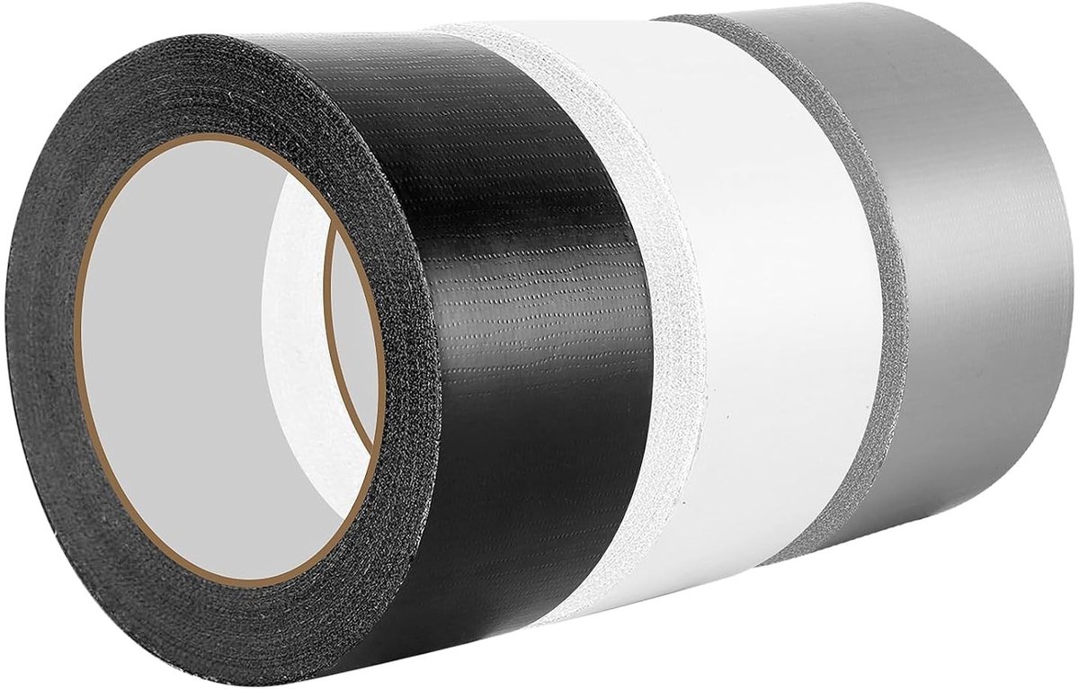 Set van 3 Rollen Armatuur Tape, 48 mm x 20 m, Waterdichte en Sterke Plakband voor Herstellen, Fixeren en Bundelen, Geschikt voor Binnen en Buiten Gebruik