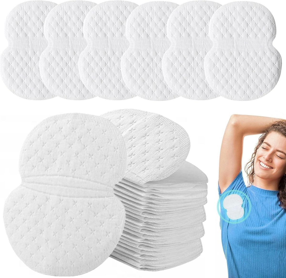 Zelfklevende Onderarm Pads, 120 Stuks, Onzichtbare Zweetbescherming voor Onderarmen, Wegwerp Zweetkussens voor Dames en Heren, Effectieve Bescherming tegen Zweet en Vlekken
