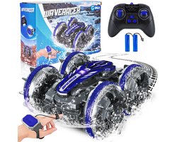 GILA Bestuurbare Auto All-Terrain - RC Auto met 2 Accu's - Waterdicht - Speelgoed Autos Jongens - Buitenspeelgoed - Race Boot Land & Water - 1,5u Speelplezier - Radiografisch