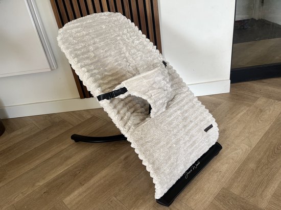 JAXX-HOES-met gesp-wipstoel hoes-fleece-beige- wasmachine geschikt — afbeelding 4