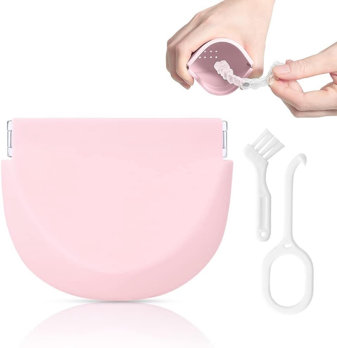 Ventilatiebox voor Aligners en Retainers, Voedselveilige Siliconen, Draagbare Opbergdoos m