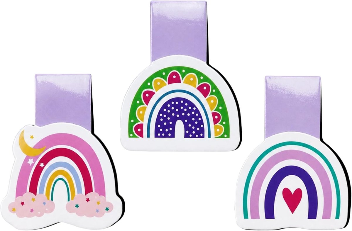 Thijox - 3 Stuks Magnetische Boekenleggers Voor Kinderen - Kleurrijke Boekenleggers Meisjes - Perfect Cadeau Voor Schoolintree, Traktatie Kinderfeestj