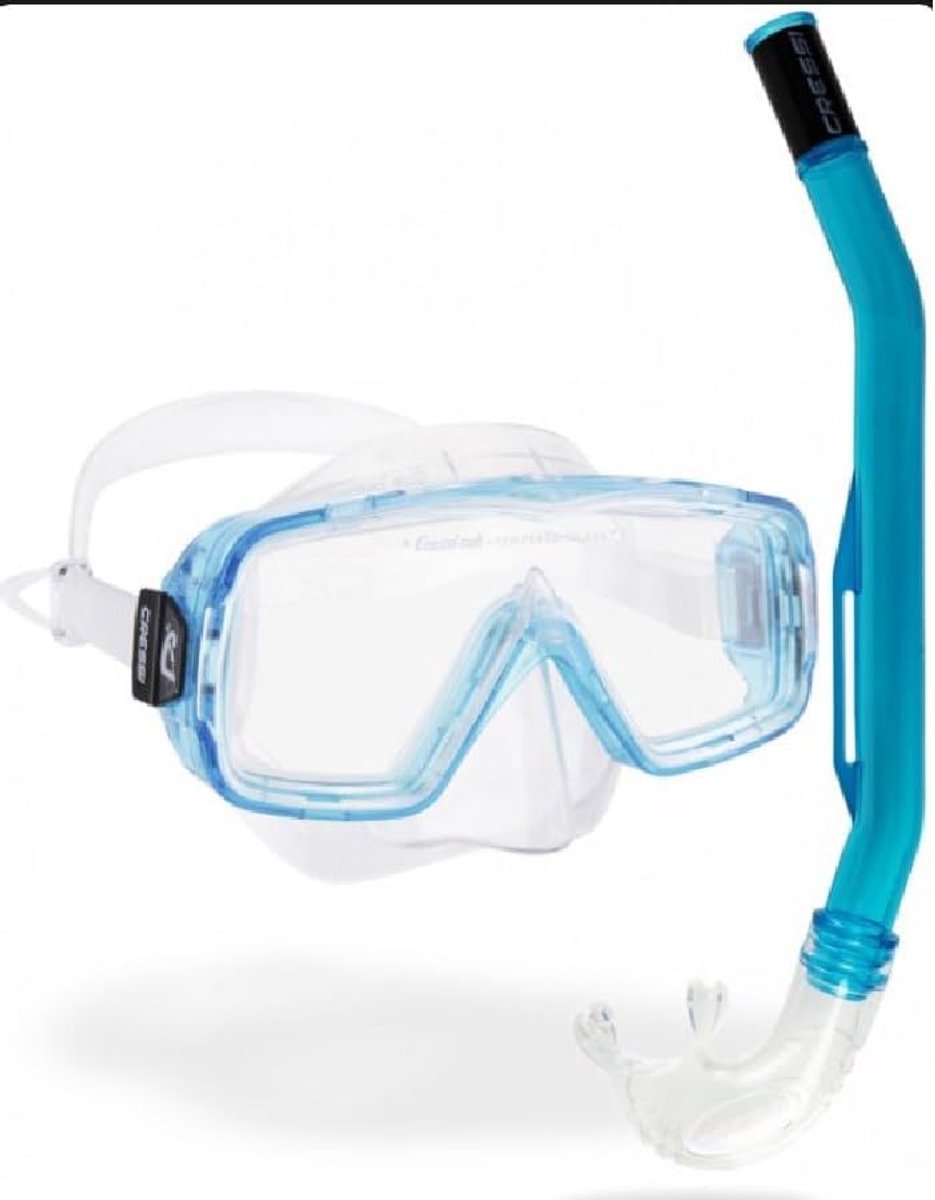 Thijox - Snorkelset Volwassenen Unisex – Cressi Sirena & Island 2.0 – Hypoallergene Siliconen, Enkel Glas, Uitstekende Zichtbaarheid en Pasvorm voor S