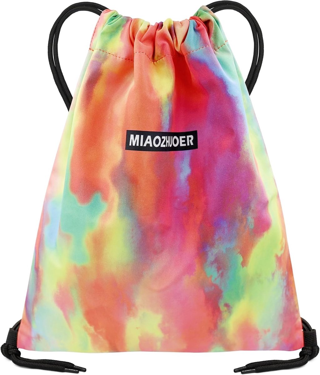 Thijox - Rugzak met Trekkoord Klein - Sporttas, Gymtas, Schooltas - Waterafstotend Polyester - 33x40 cm - Voor Zwemmen, Yoga, Reizen, Strand - Voor Da