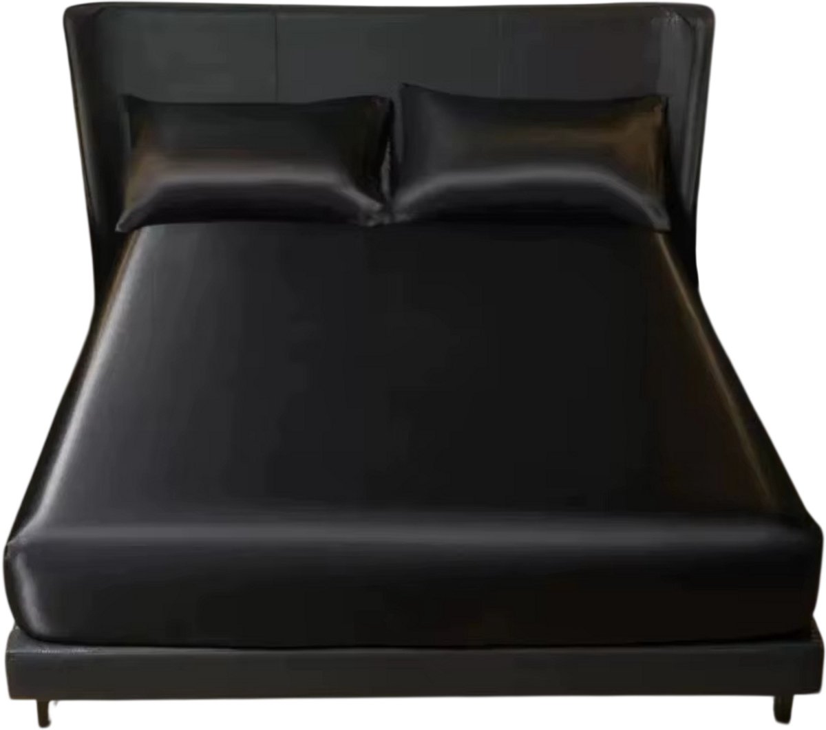 100% Polyester Satijnen Bedlinnen Set - 3-delige Fitted Sheet en Kussenslopen met Elastische Band - Geschikt voor Queen Size Bedden, 152x203 cm - Matrassenhoes, Beddegoed, Kussensloop Set