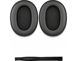Set Oorkussens voor Sony Koptelefoon - WH-1000XM6 Oorkussen - Kunstleer met Traagschuim - Zwart