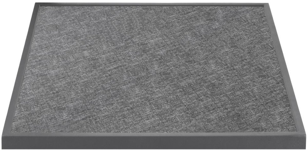 Bolero Tafelblad van Gehard Glas voor Buiten Zwart Geborsteld Vierkant Grijze Rand 700 Mm - DZ873