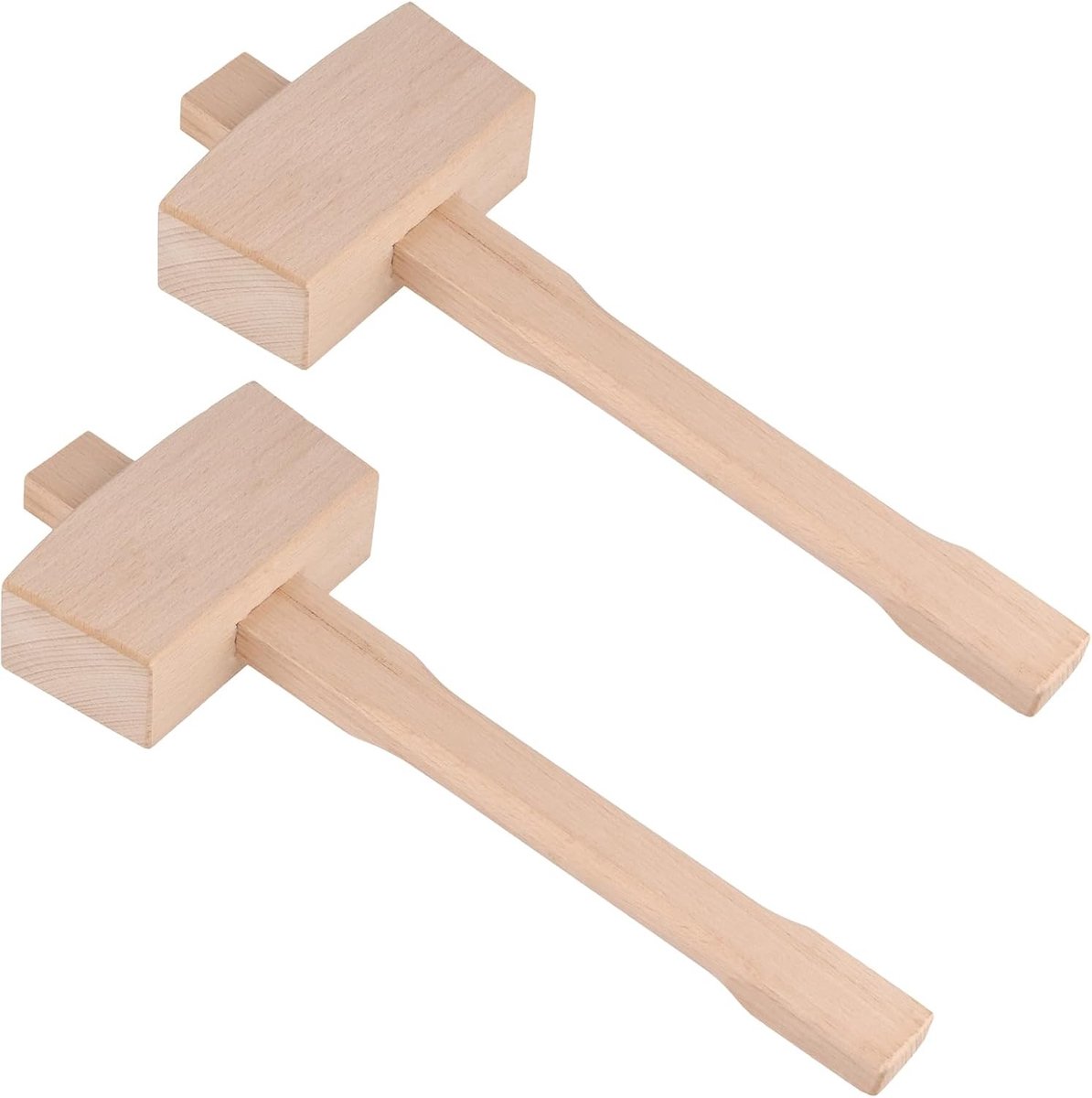 Professionele Houten Hamer Set van 2 Stuks, Ideaal voor Houtbewerking, Dowel Hammering en Beitels Slagen