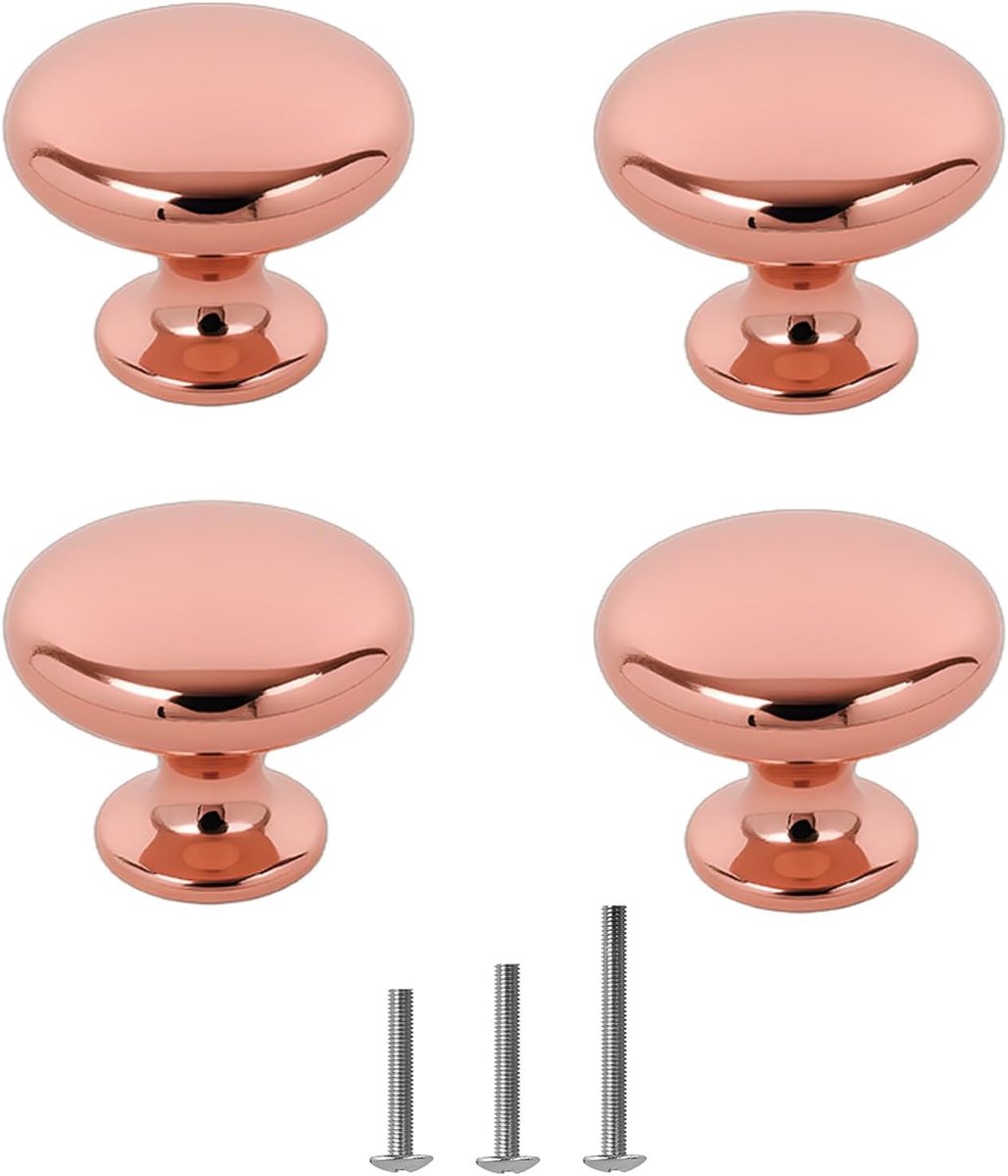 Ronde Polished Deurklinken in Chroom - 4 Stuks - 30mm Knoppen voor Kasten, Lades en Meubel