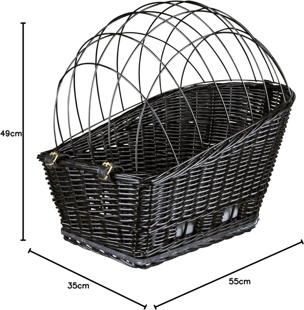JCP® Fietsmand Hond - Tot 8 kg - Hondenmand Fiets - Fietsmand Hond Voorop - Zwart - 55cm x 35cm x 55cm