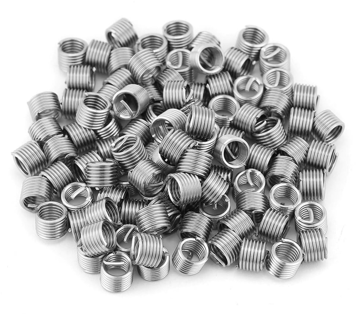 100 Stuks M6 Draad Inserts voor Staal - Coiled Thread Sleuven voor Draadreparatie en Verbetering van Schroefdraad - M6x1.0x1.5D Assortiment Kit