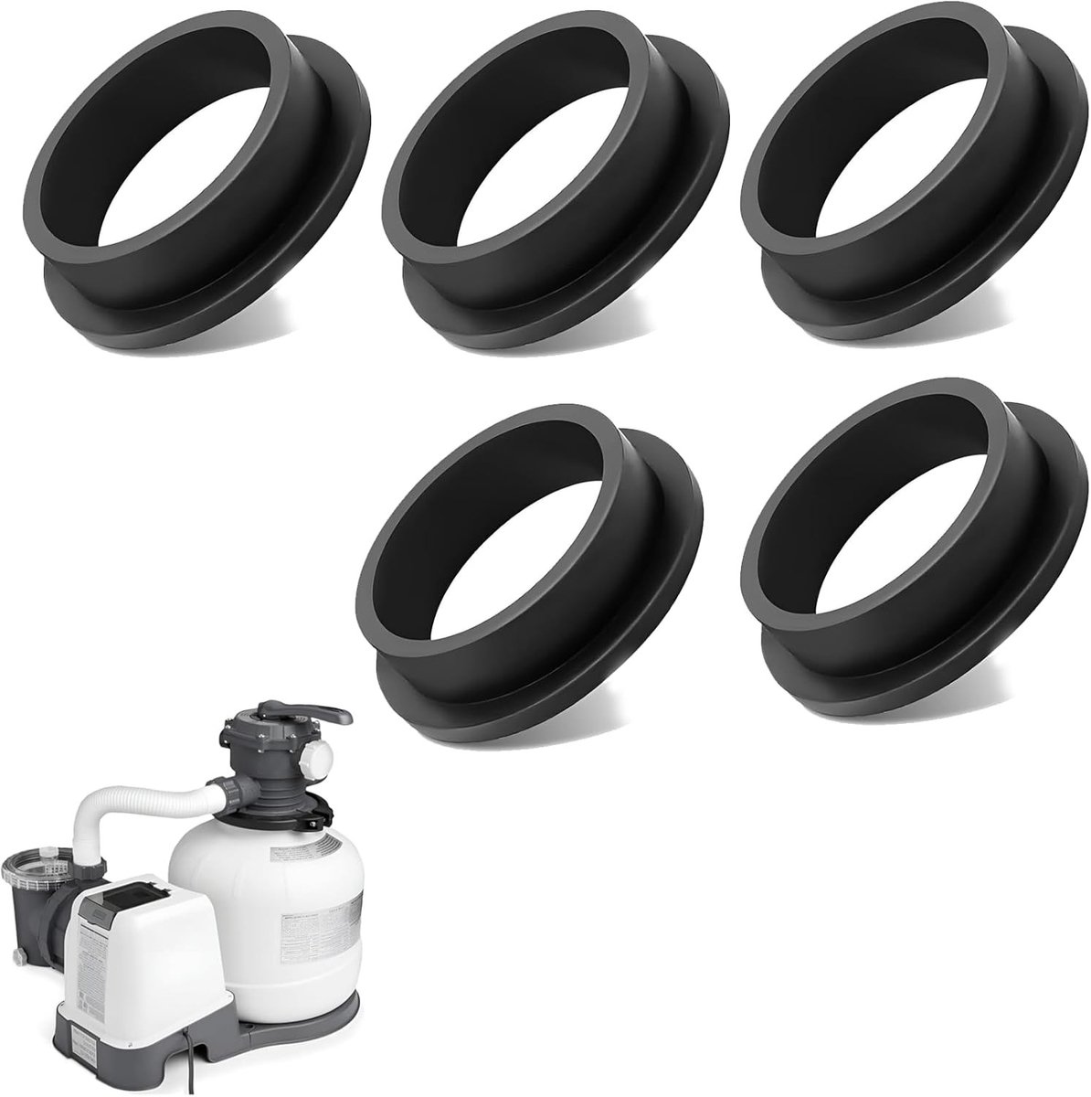 Set van 5 O-Ringen en Wasringen voor Zwembadpomp, Vervangingsonderdelen voor Sandfilter Systemen en Sealing Rings