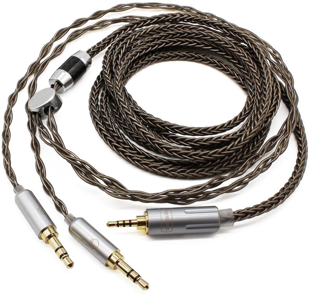 Silver-Plated Hoofdtelefoon Kabel Upgrade 2.5mm naar Dubbele 3.5mm Audio-kabel 1.8M
