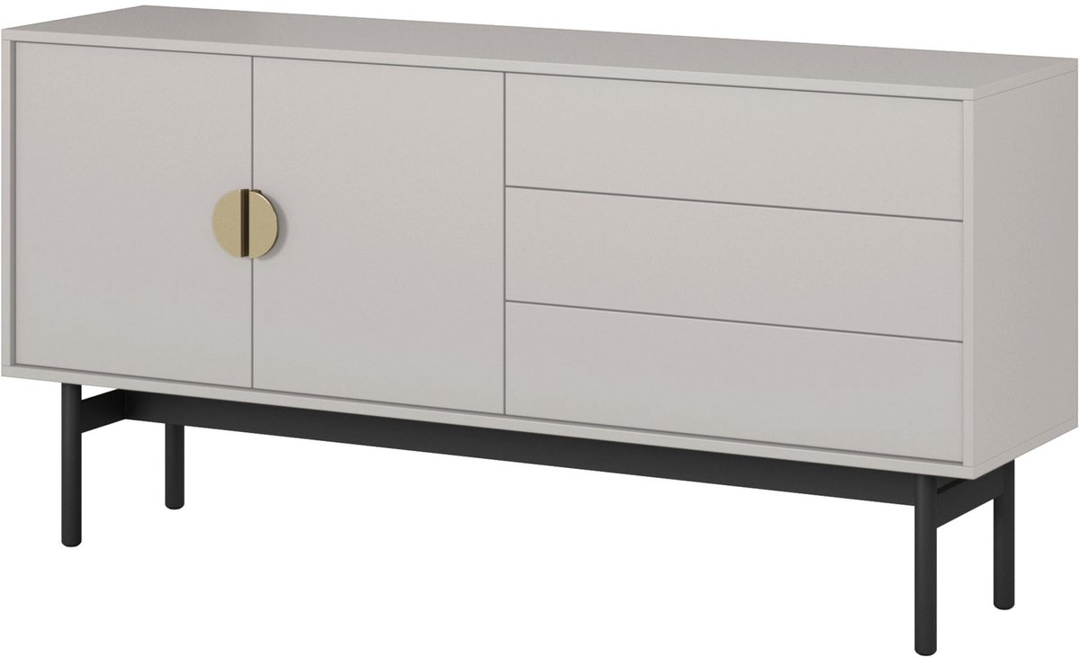 Selsey Olar II – TV-meubel met 2 deuren, 1 lade en 1 open vak - Zwart portland essenhout - 154 cm