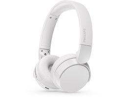 PHILIPS TAH4209WT Lightweight On Ear draadloze Bluetooth Headphones met Passive Noise Isolation - 55 uur afspeeltijd, natuurlijk geluid, heldere gesprekken, Dynamic Bass, 2 uur USB-laden - Wit