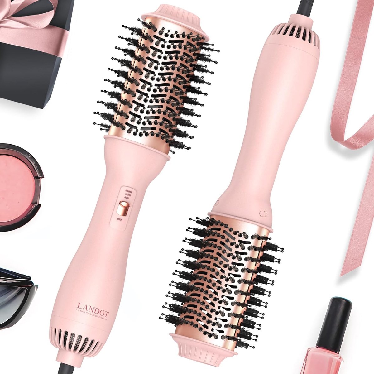 Thijox - Warmeluchtborstel - Ronde Föhnborstel - One-Step Haardroger en Volumiser - Stylingborstel met 2,0 Ion Technologie - Geschikt voor Fijn Haar,