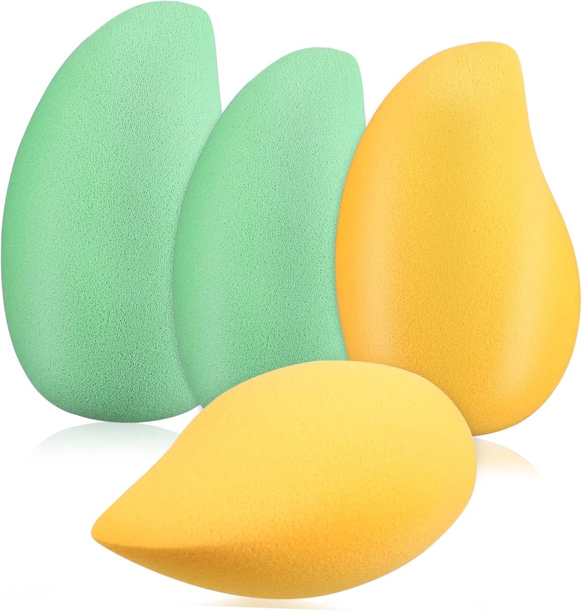 SnelShoppen - 4 Stuks Mangovormige Make-upsponzen - Hoogwaardige Beauty Blender voor Foundation, Poeder en Concealer - Veelzijdig Cosmetisch Gereedsch