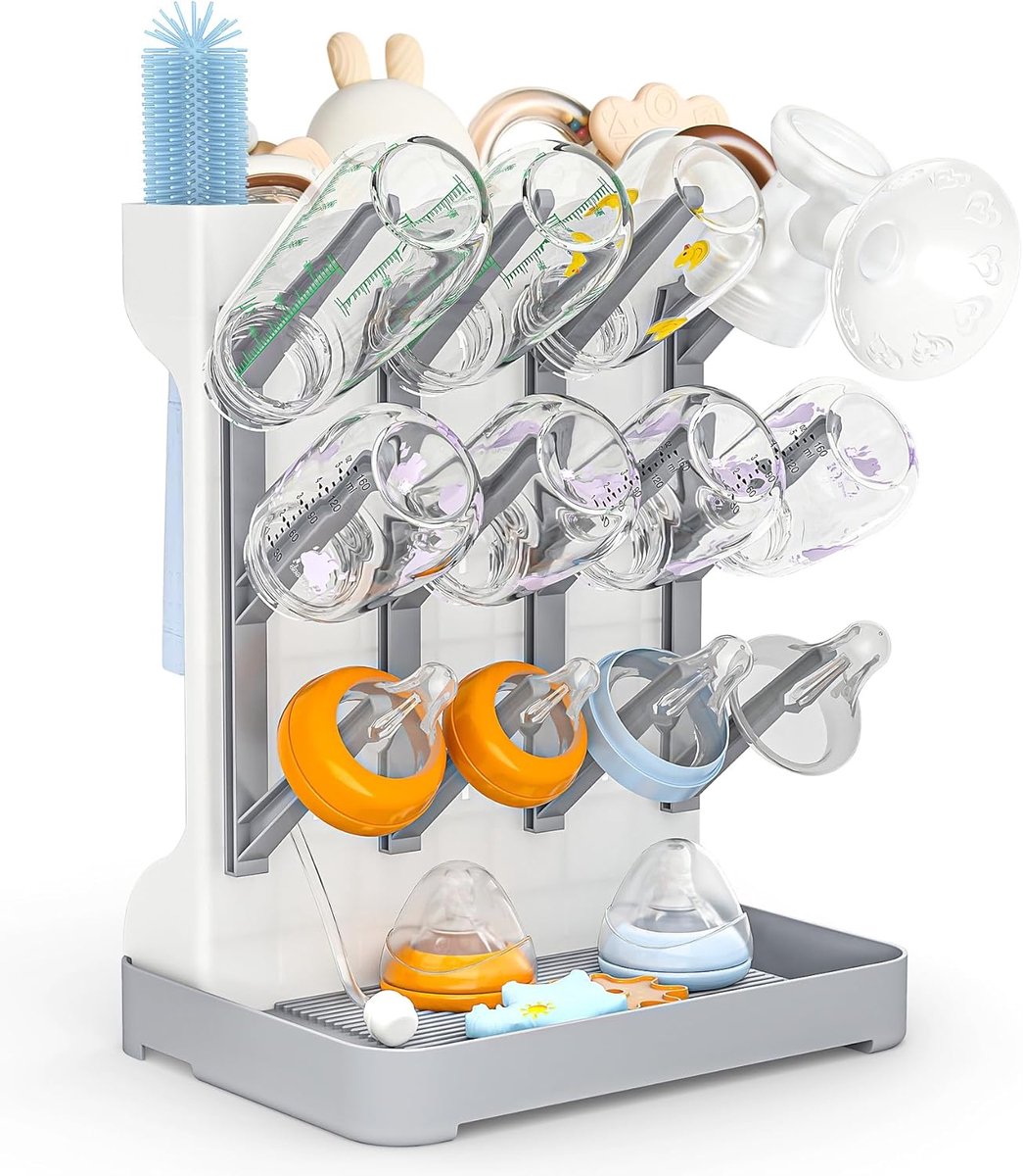 SnelShoppen - Droogrek babyfles afdruiprek verticale flessendrogerhouder - Ruimtebesparend standaard werkblad droogrek voor babyflessen en accessoires