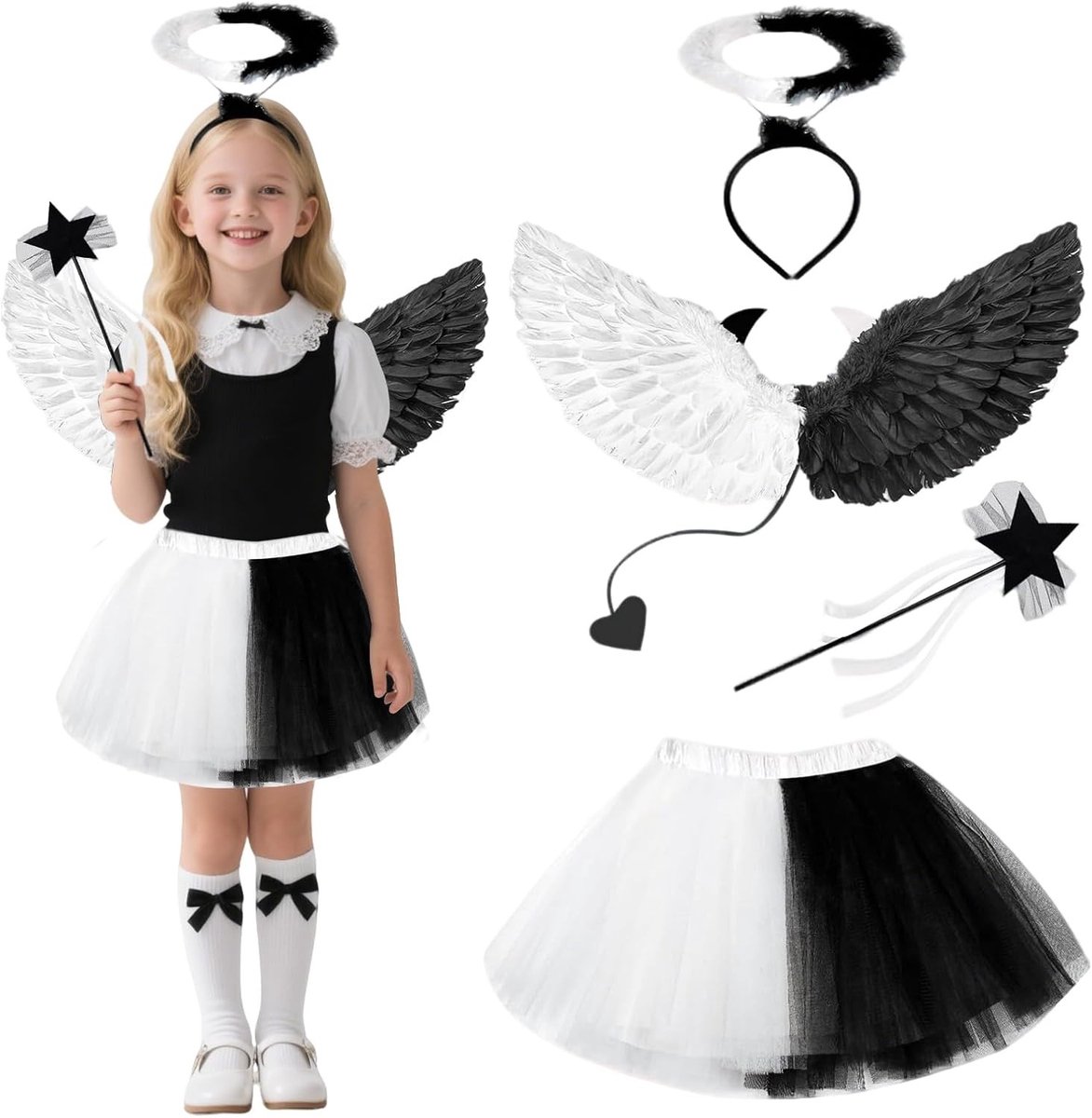 Engelenkostuum voor Kinderen met Vleugels - Perfect voor Feestjes en Verkleedpartijen