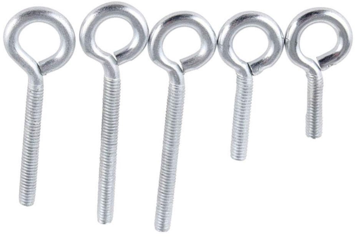 Dailygoods- Oogbouten M3/M4/M5/M6/M8 - Haakbouten - Ringbouten - Schroeven - Zink - 100 Stuks
