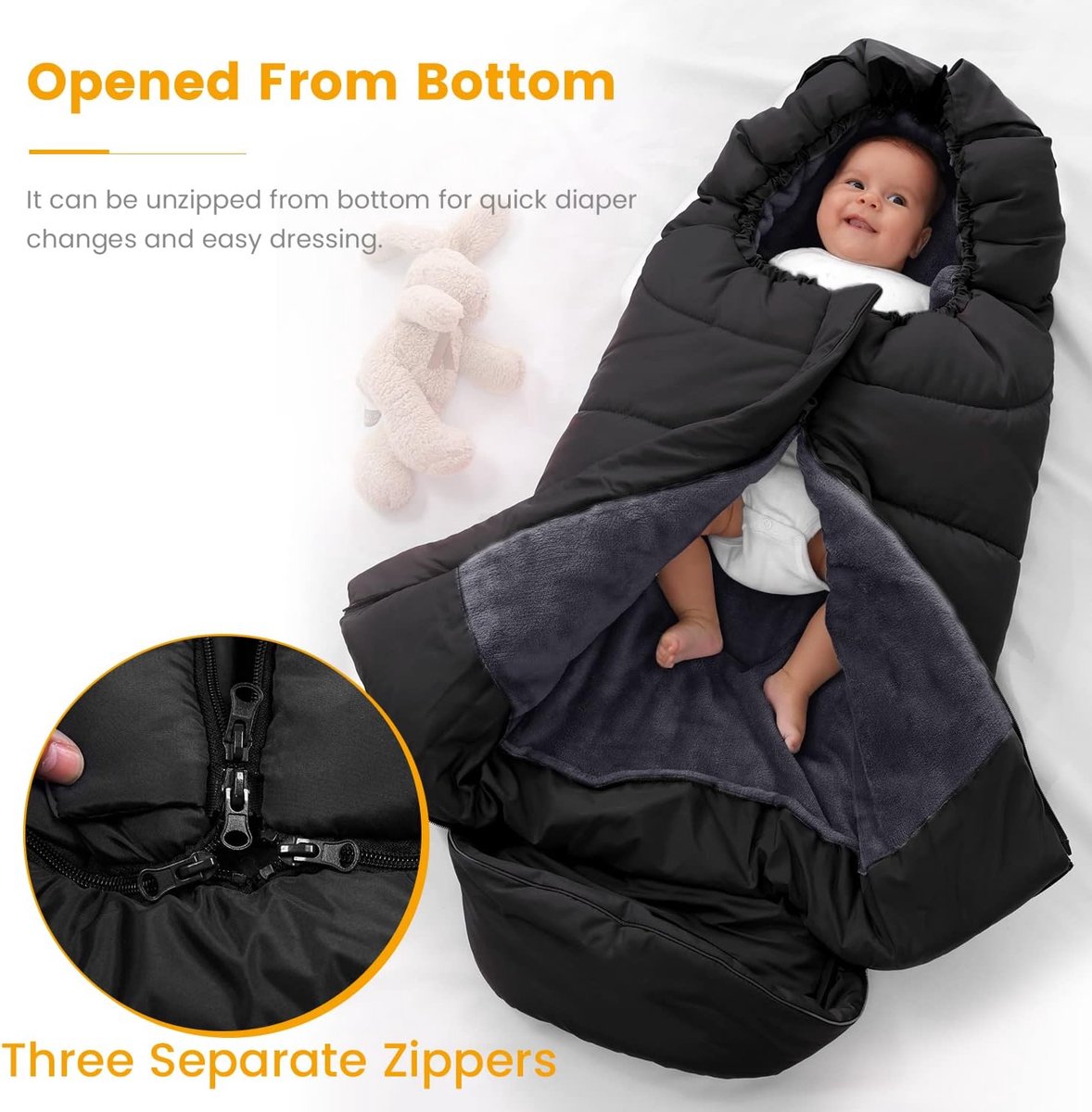 Thijox - Universele Voetenzak voor Kinderwagen, Winter Voeten voor Buggy, Waterdichte & Winddichte Voetenzak, Warme Polar Fleece Gevoerd, Geschikt voo – foto 2