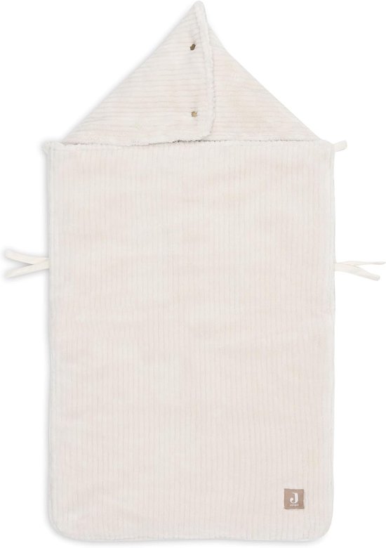 Thijox - Voetenzak Cloudy Rib Oatmeal voor babyzitje, kinderautostoel groep 0+, kinderwagen, 3-punts en 5-punts riem, zachte fleecevoering, ribstof, i — afbeelding 5