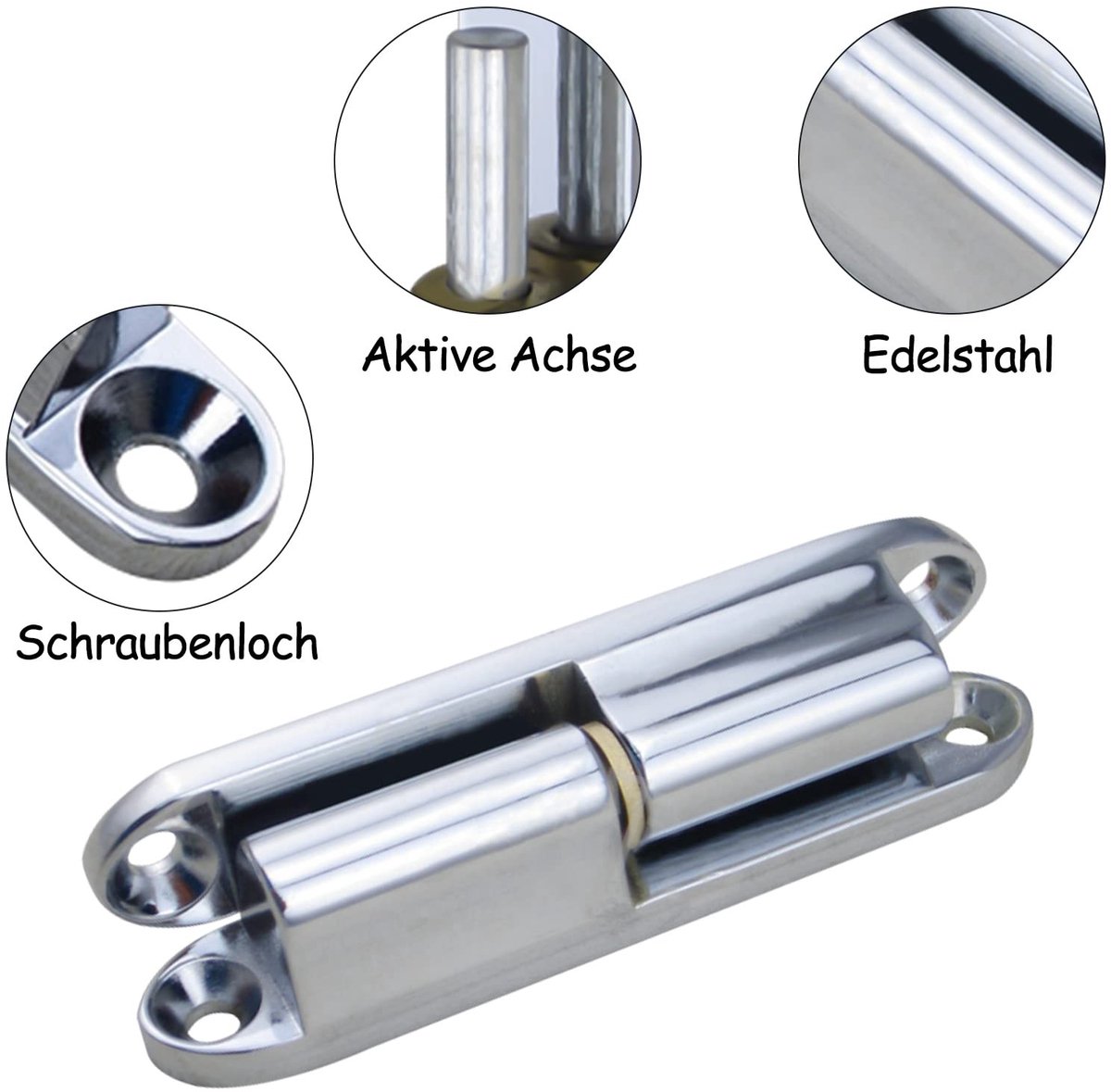 Dailygoods- Deurscharnieren Hoogwaardige Zinklegering - Renovatie Scharnieren - 80 mm - 2 Stuks - Inclusief 8 Bevestigingsschroeven - Snelle Installatie - Deurscharnier
