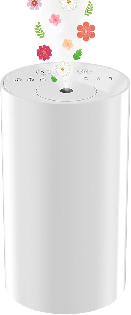 Thijox - Waterloze Etherische Oliën Diffuser - Mini Vernevelaar voor Thuis en Auto - USB-Batterij - 1/2/3H Continu Modus - 3 Nevelniveaus - Wit - Draa