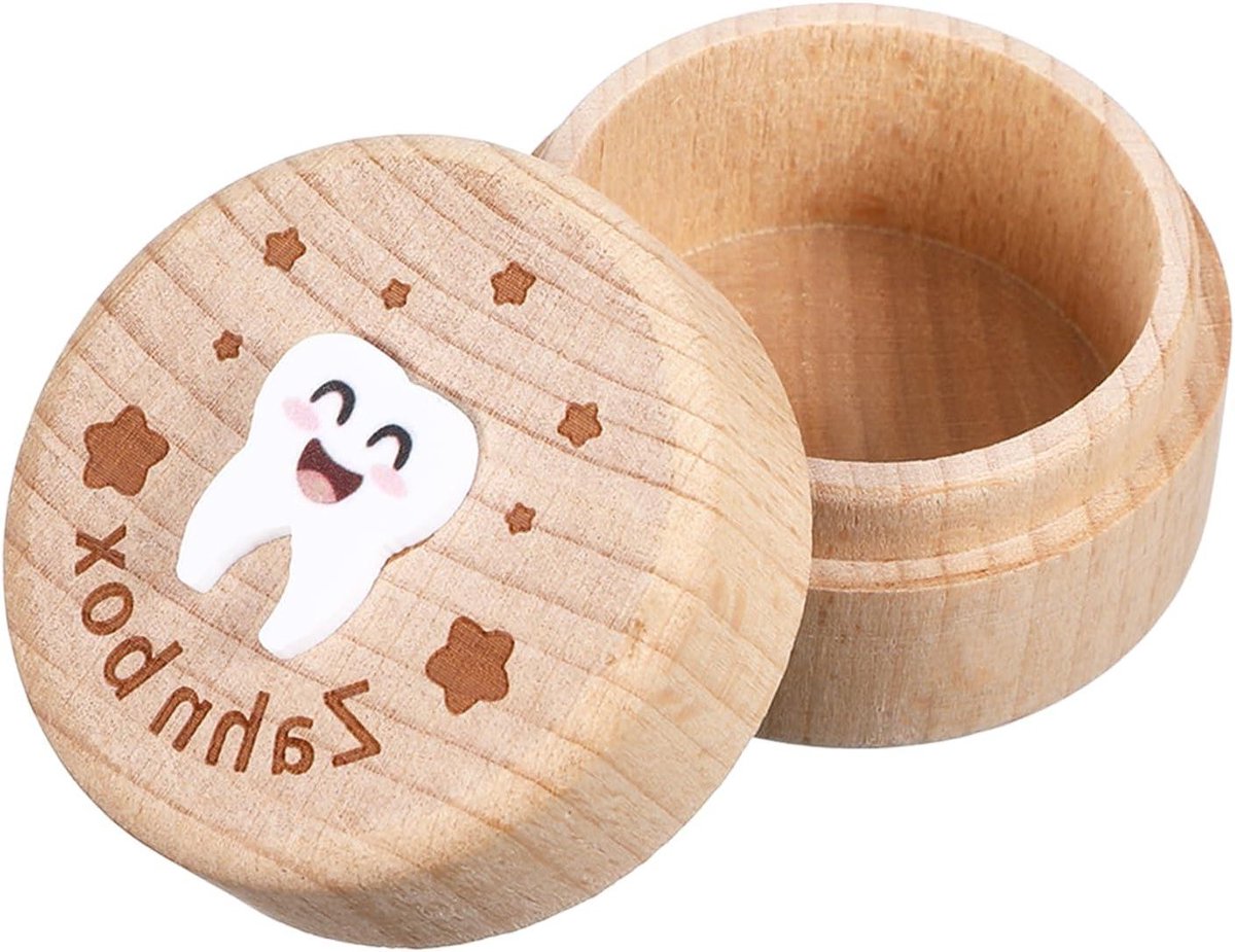 Tandendoos Hout - Melktand Bewaardoos - Herinneringen Bewaren - Personaliseerbaar Ontwerp - 5 cm Diameter - Natuurlijk Hout