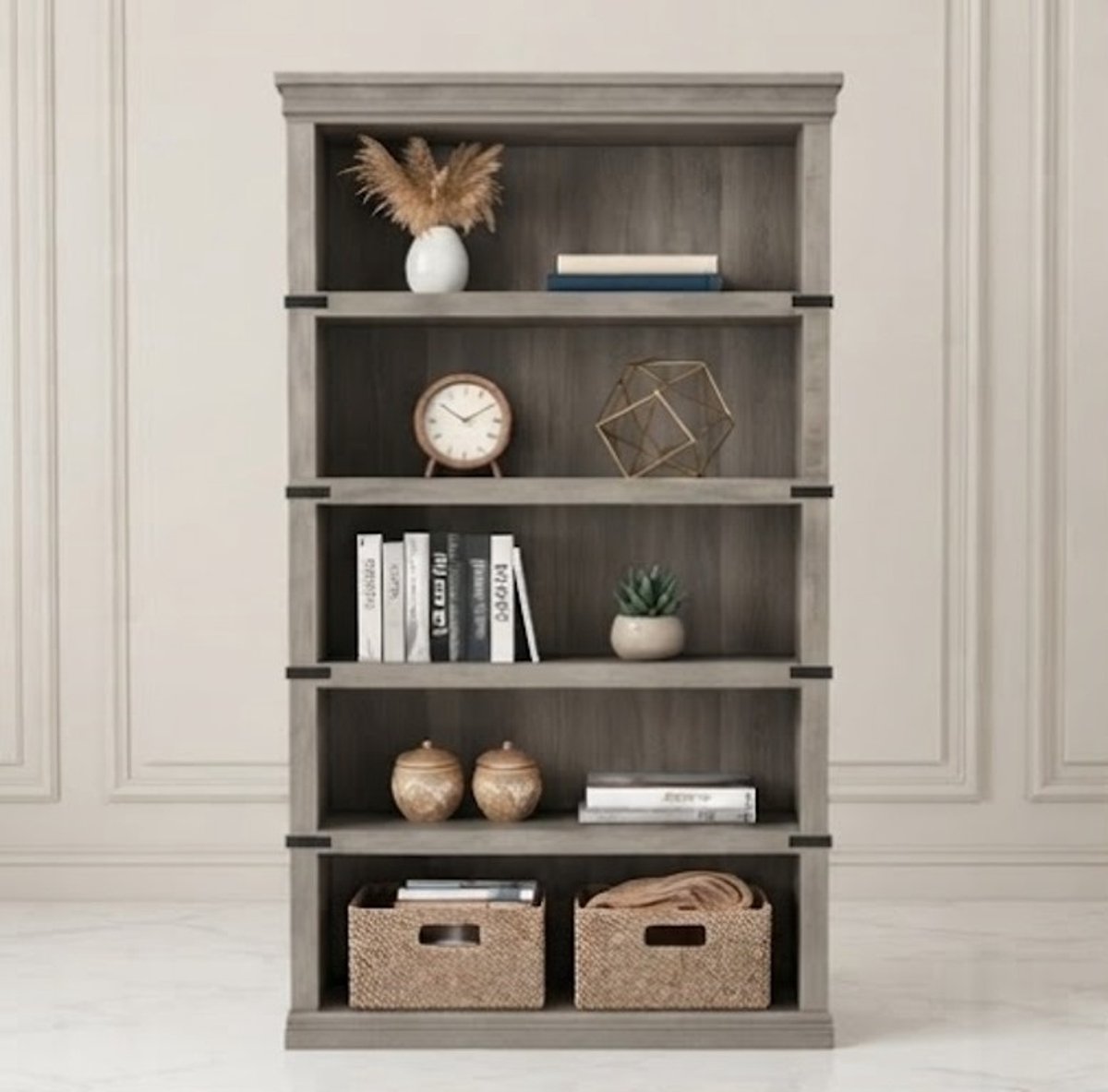 Kast - 80x32x171 cm - Grijs - Novihome