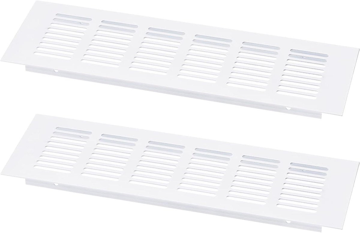 Ventilatie rooster - Luchtinlaat afdekking - Luchtcirculatie verbeteren - Antislip groef ontwerp - 2 stuks 250mm - Wit