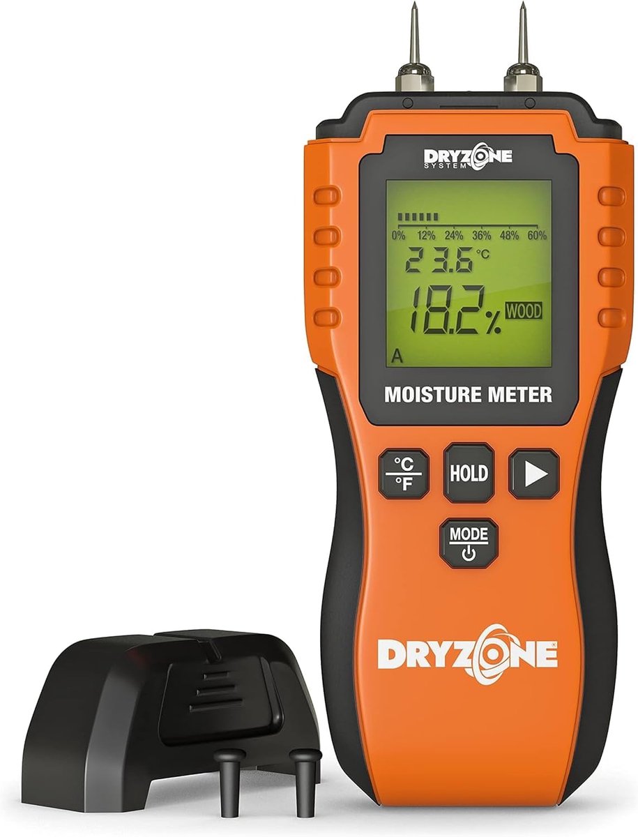 SnelShoppen - Dryzone Vochtmeter voor Hout, Metselwerk en Bouwmaterialen - Digitale Vochtigheidsmeter voor Nauwkeurige Metingen - Ideaal voor Klussers