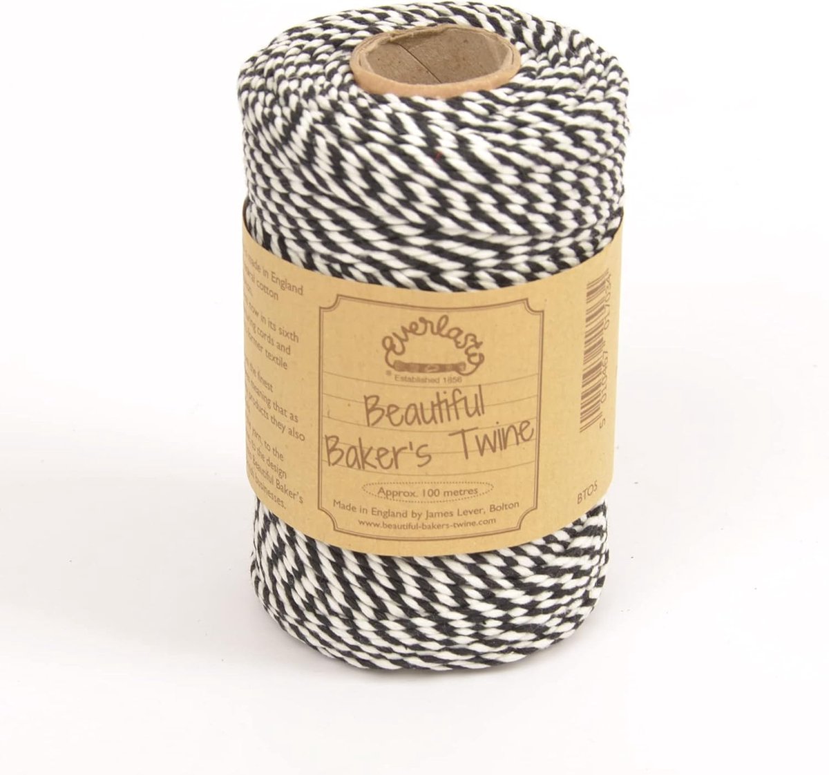 Thijox - 100m Beautiful Bakers Twine Zwart - Sterk Gedraaid en Gevlochten Touw van Natuurlijk en Synthetisch Materiaal - Ideaal voor Decoratie, Ambach