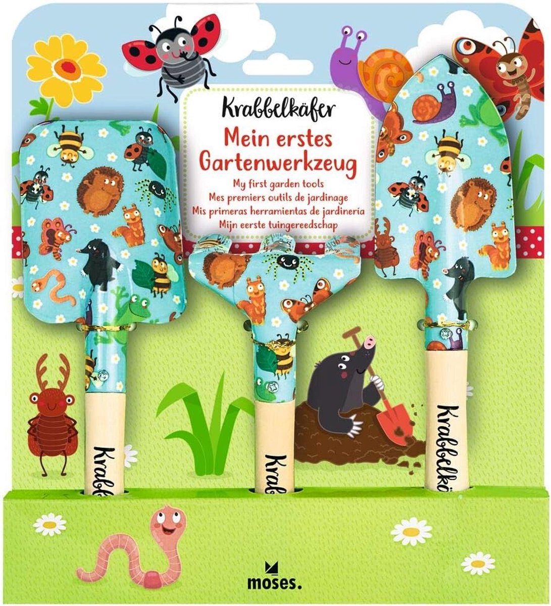 SnelShoppen - 3-delige Kinder Tuinset - Tuinschep, Handspade en Onkruidhark - Kleurrijk Tuingereedschap voor Kinderen - Perfect voor Buiten Speelplezi