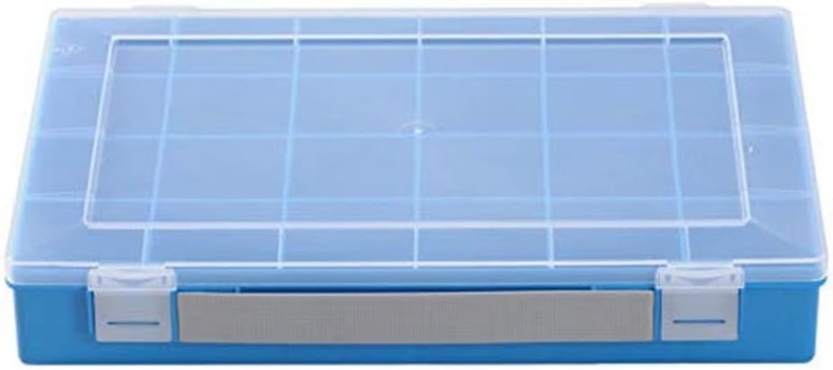 Thijox - Sorteerdoos PP-Classic 24 Vakken Blauw - Stabiele Opbergdoos voor Schroeven en Kleine Onderdelen - 22,5 x 33,5 x 5,5 cm - Ideaal voor Hobby e