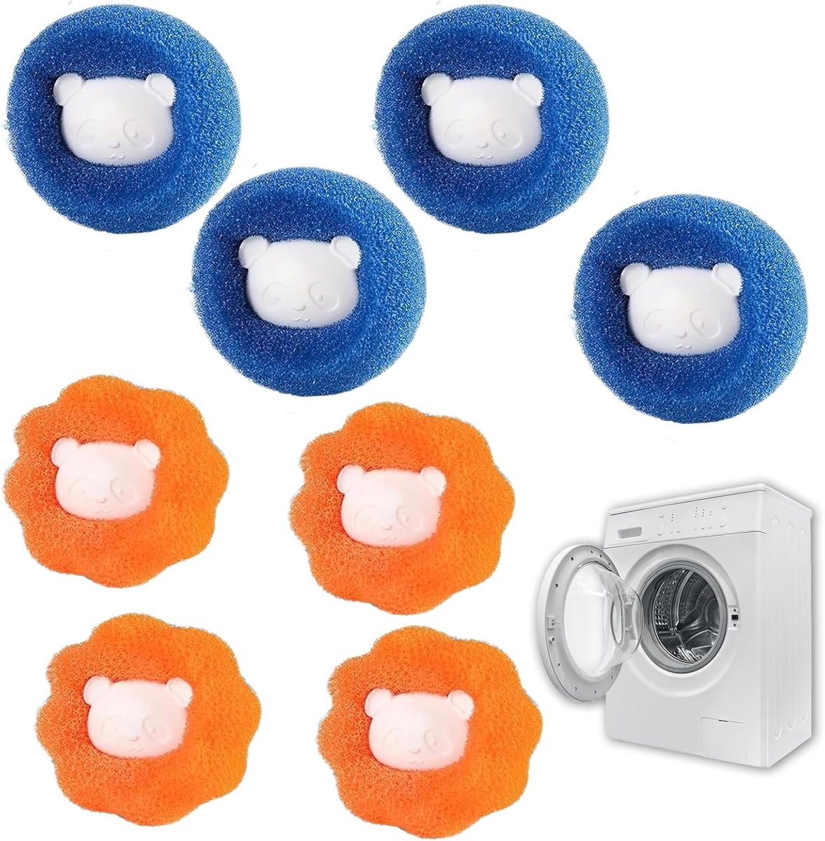 Thijox - 8 Pcs Huisdierhaarverwijderaar Pluizenballen voor Wasmachine - Herbruikbare Pluizenverwijderaar voor Hondenhaar en Kattenhaar - Effectieve Pl