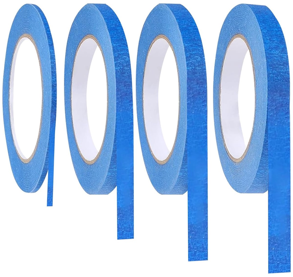 SnelShoppen - 4 Rollen Blauwe Fine Line Tape, Zelfklevende Afplaktape in 5/8/10/12 mm x 50 m voor Schilderwerk, Auto, School, Kantoor, Knutselen en Do