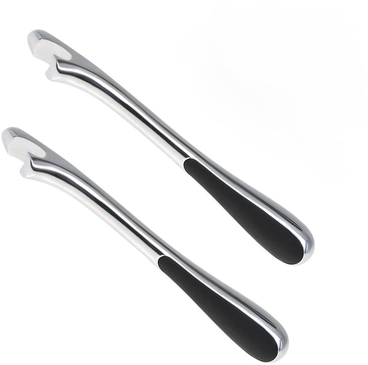 Dailygoods - Andiker 2 stuks flessenopener, haaienmolvorm, stabiele bier-flesopener, van metaal met antislip rubberen handgreep, lichte kleine flesopener, voor thuis, restaurant en feest