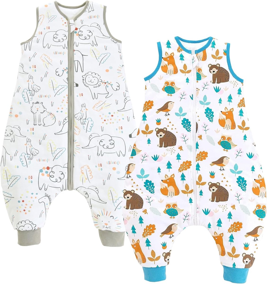 Thijox - Babyslaapzak met Voeten 1,5 TOG - Comfortabele Slaapzak voor Jongens en Meisjes - Ideaal voor het Hele Jaar - Slaapromper met Pijpen in Diver