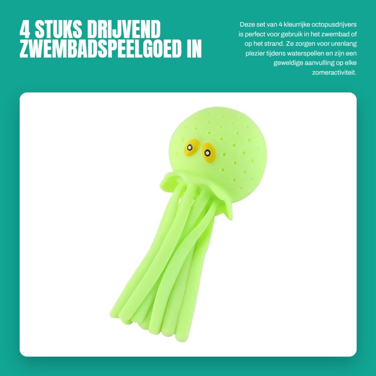 Dailygoods- Zwembadspeelgoed 4 Stuks - Drijvende Octopus - Waterballonnen - Zacht Materiaal - Flexibel en Schokbestendig - Geschikt voor Feestjes