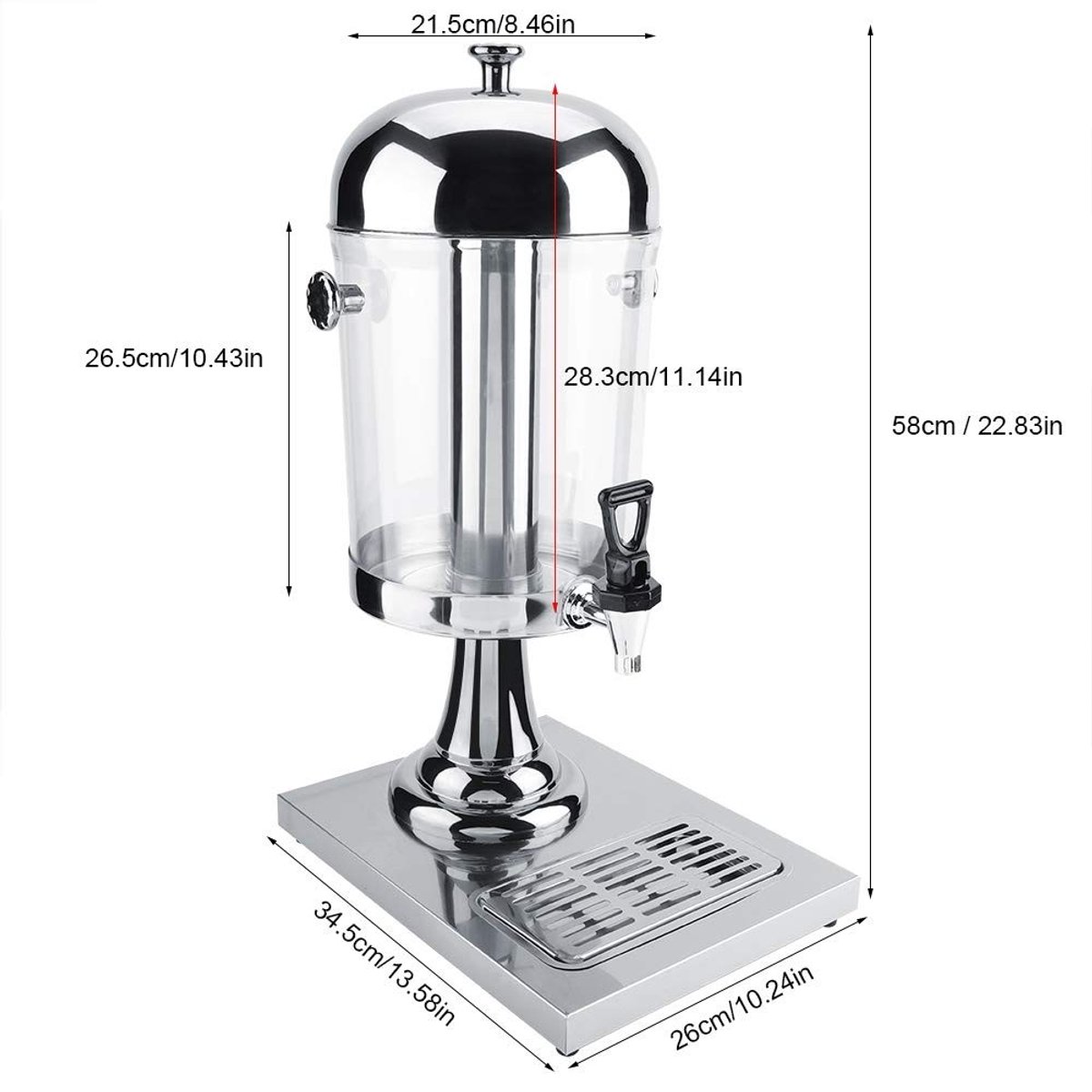Dailygoods- Sapmachine Dubbele Dispenser 8L - Roestvrij Staal - Warme/Koude Dranken - Voor Restaurant/Hotel/Thuisgebruik - Isolatie/Functie - Drankdispenser