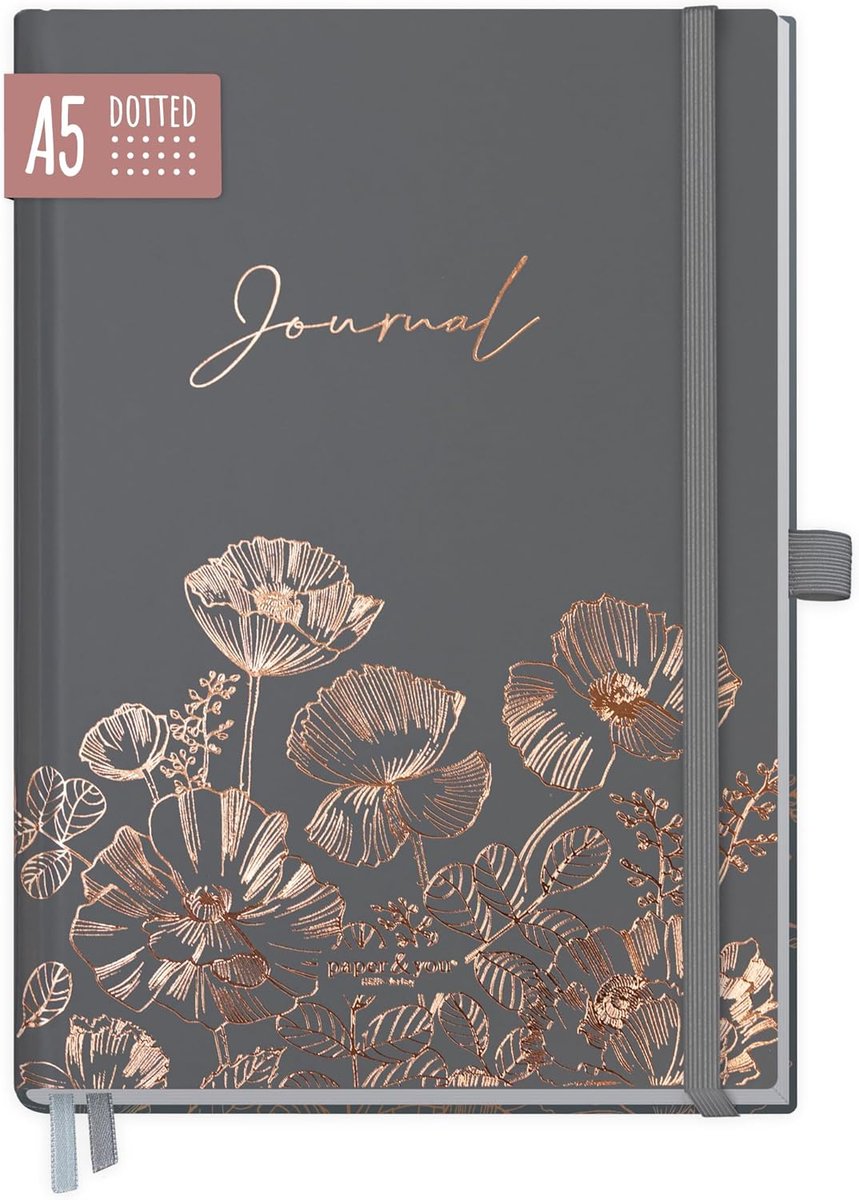 Thijox - Premium A5 Notitieboekje met Stippen 'Poppy' | 188 Genummerde Pagina's | 120 g/m² Dikte | Perfect voor Dagboek, Lijsten, Schetsen en Creatiev
