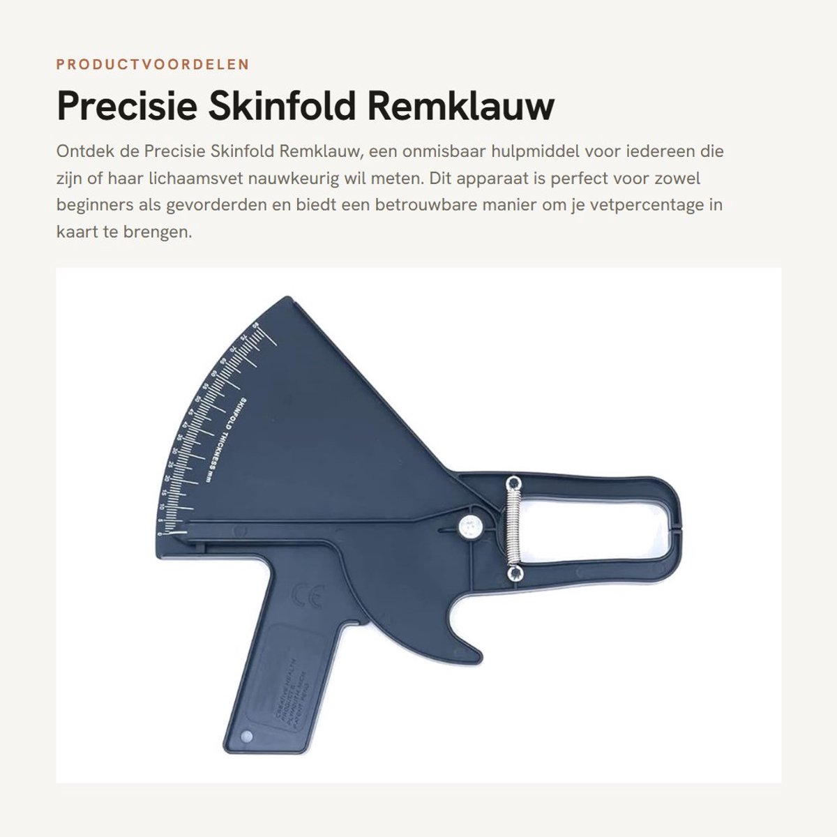 Dailygoods- Precisie Skinfold Remklauw - Betrouwbaar hulpmiddel voor lichaamsvetmonitoring - Huidplooi Schuifmaat - Meet tot 80 mm - Snelstartgids voor beginners - Gedetailleerd boekje voor gevorderde gebruikers - Lichaamsvetmeter